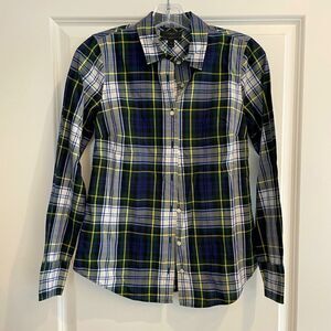 EUC J. Crew Perfect fit plaid Button down Sz. 0